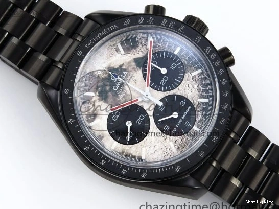 0515 Speedmaster Black Benom PVD Moon RMF Best Edition on PVD Bracelet Lemania HW WrinkleFree 7727